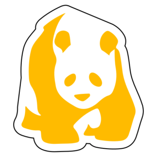 Realistic Giant Panda Sticker (Yellow)